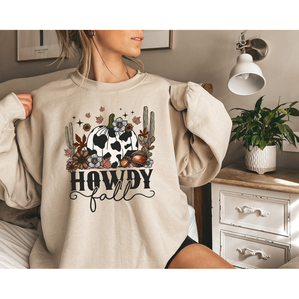 Howdy Fall Sweatshirt, Western Fall Pumpkin Sweatshirt, Fall Cowgirl Shirt, Fall Woman Crewneck, Fall Gifts, Tis the Season Shirt,Fall Shirt.jpg