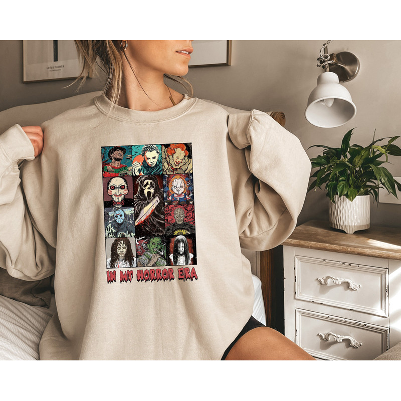 In My Horror Era Sweatshirt, Horror Halloween Characters Shirt, Horror Movie shirt, Halloween Horror Nights, Scary Movie Tee, Halloween Gift.jpg