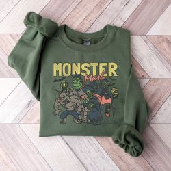 Monster Shirt, Retro Halloween Comfort Shirt, Horror Shirt, Halloween Ghost Shirt, Retro Halloween Outfit, Spooky Vibes,