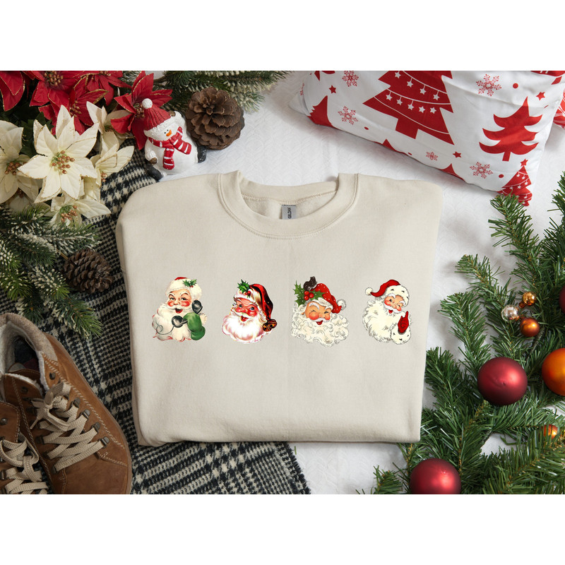 Retro Santa Christmas Sweatshirt, Merry Christmas Santa Shirt, Santa Claus Sweater, Christmas Gifts, Funny Christmas Cheerful Santa Shirt.jpg