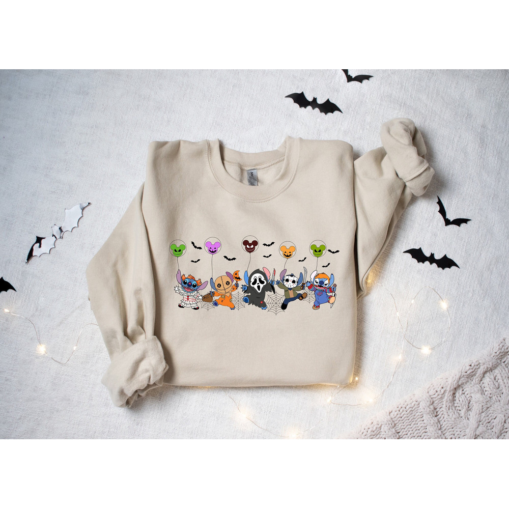Stitch Horror Halloweens Sweatshirt, Stitch Halloween Shirt, Disney Halloween T-shirt, Disney Trick or Treat, Disney Shirt, Halloween Gifts.jpg