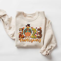 thanksgiving 2023 turkey sweatshirt, thanksgiving crewneck, thankful sweatshirt, thanksgiving gifts, fall turkey shirt,