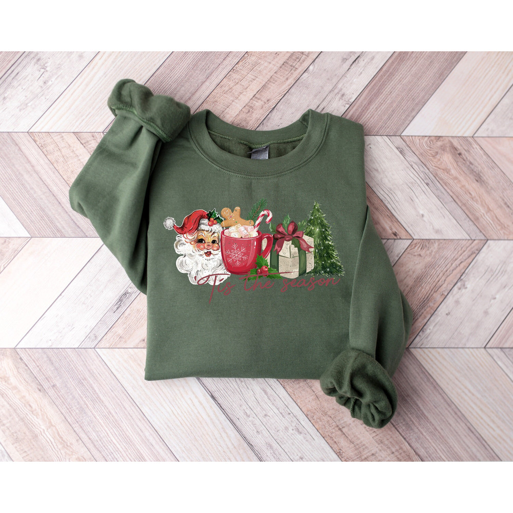 Tis The Season Christmas Santa Sweatshirt, Merry Christmas Santa Crewneck, Christmas Sweater, Cute Winter T-shirt, Christmas Gifts.jpg