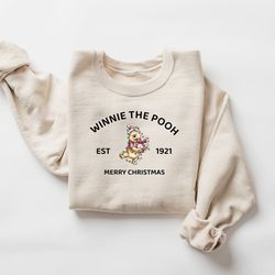 winnie the pooh christmas sweatshirt, disney christmas pooh sweater, disneyland gifts, christmas disney vacation shirt,