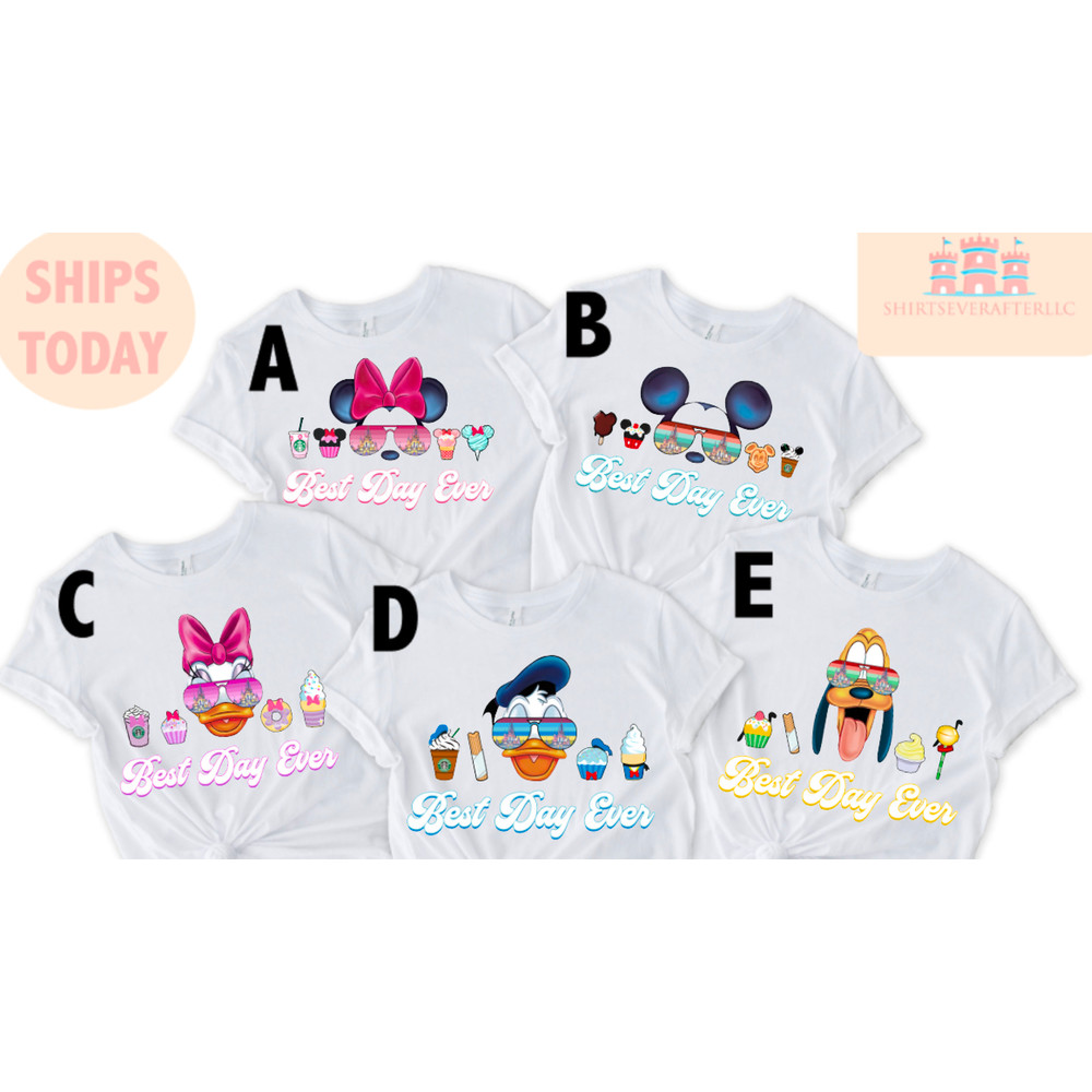 Best Day Ever Shirt, Disney Trip Shirts, Disney Character Snacks Shirt, Disney Vacation Shirt, Cute Disney Couple Shirts, Family Disney Tees.jpg