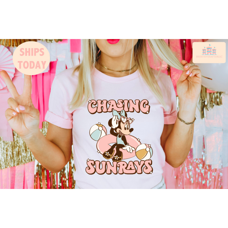 Disney Minnie Summer Shirt, Minnie Cute Disneyworld Vintage, Chasing Sunrays Disneyworld Shirts, WDW Minnie Tee, Matching Family.jpg