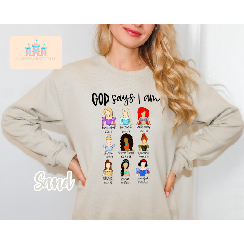 God says i am women's princess shirt, mermaid shirt, magical shirt, castle shirt, park shirt, kids shirt, womens shirt, matching shirt.jpg