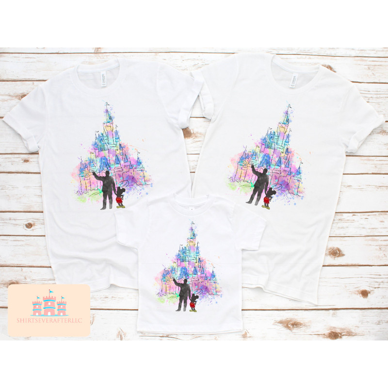 Magical Castle shirt, Family matching castle shirts, MK castle shirt, Women's Castle tee, kids castle shirt, Watercolor castle shirt.jpg