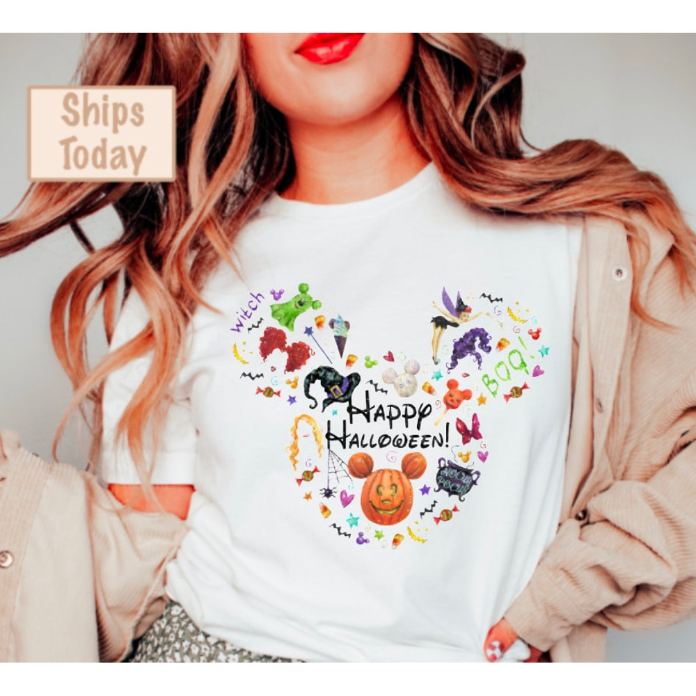 mouse and friends Characters Halloween Skeleton Shirt, Halloween Matching Shirt, magical halloween shirt, mouse halloween shirt.jpg