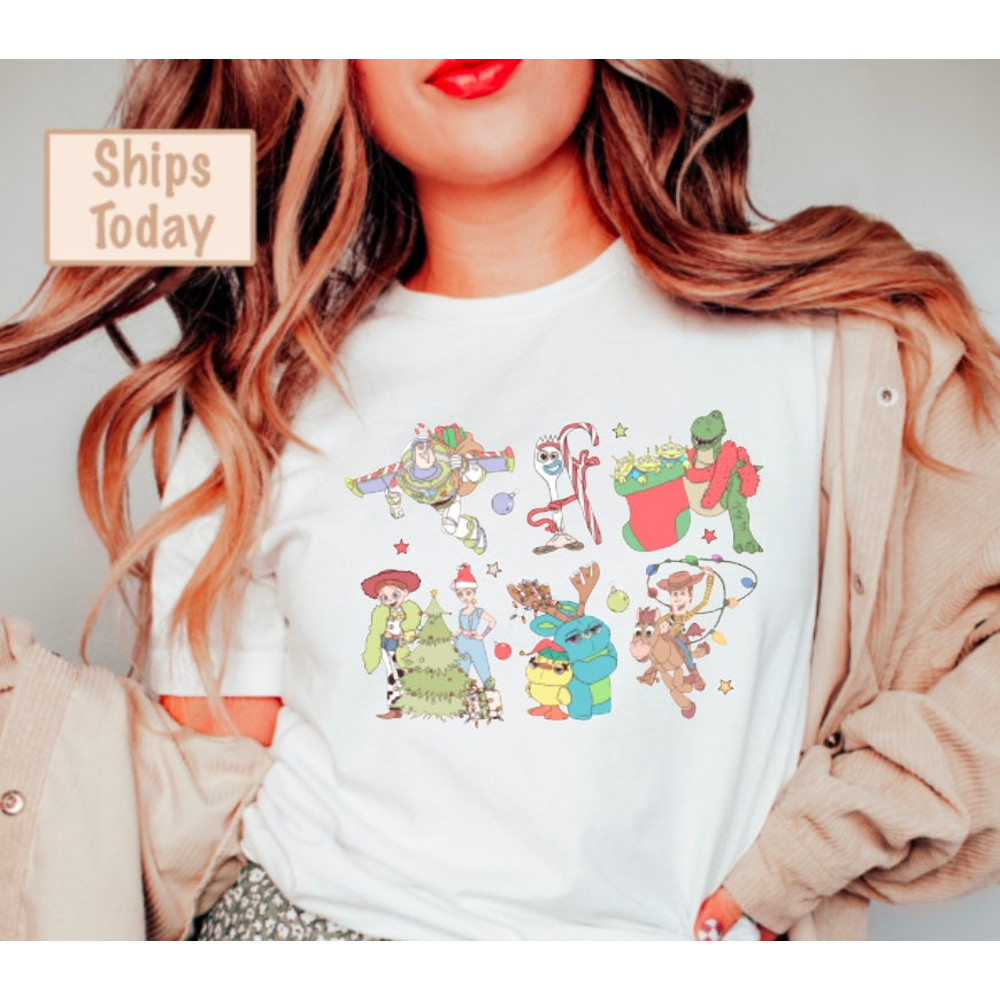 Toy Story Characters Merry Christmas Sweatshirt, Xmas Baubles T-Shirt, Buzz Woody and Friends Xmas Tee, Magic Kingdom Matching Holiday Gift 2.jpg