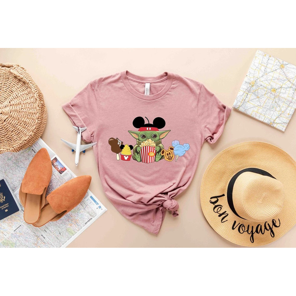 Baby Yoda Disney Snacks T-shirt, Disney Snacks Tee, Disney Yoda Shirts, Disneyland Shirts, Disneyworld Shirts, Baby Yoda Disney Ears Shirt.jpg