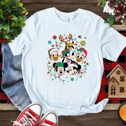 christmas mickey and friends lighting shirt, christmas mickey and friends shirt sweatshirt hoodie, disney xmas matching