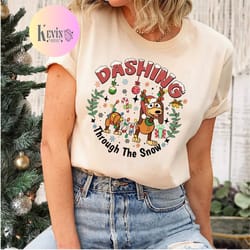 dashing through the snow slinky dog christmas shirt, disney dog christmas t-shirt sweatshirt, toy story wdw disneyland c