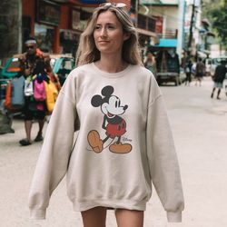 disney classic mickey mouse pose sweatshirt, mickey hoodie, disneyland holiday vacation sweatshirt, disney retro sweatsh