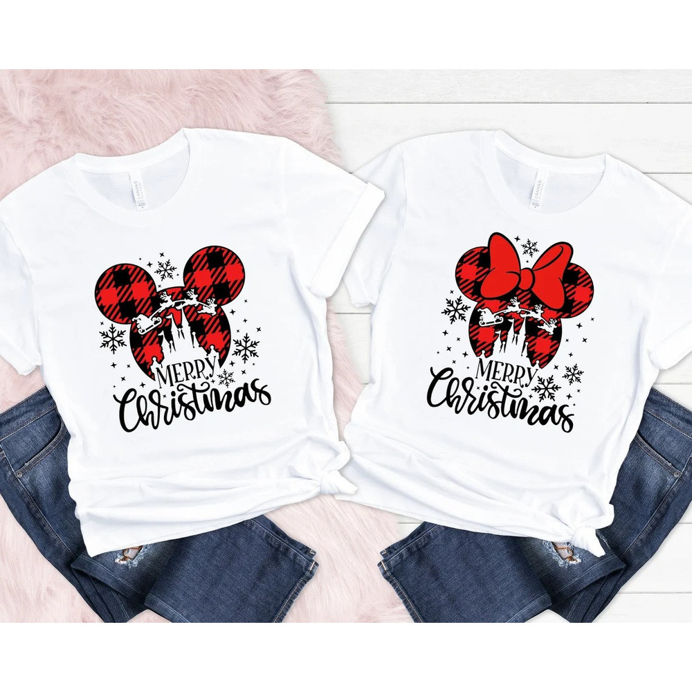 Disney Mickey Minnie Caste Couple Shirt , Mickey and Minnie Plaid Head Shirt Sweatshirt Hoodie , Merry Christmas Tee, Mickey Minnie Ear Tee.jpg