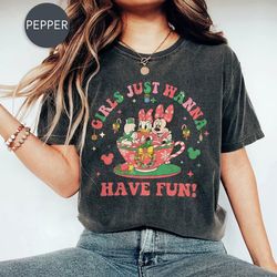 disney minnie daisy christmas comfort colors shirt, girls just wanna have fun, disney besties shirt, disneyworld shirt,