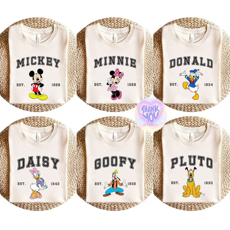 Vintage Disney Mickey And Friends Characters Custom Shirts, Mickey Minnie Donald Daisy Goofy Pluto, Disneyland Family 2023 Vacation Gift Tee.jpg