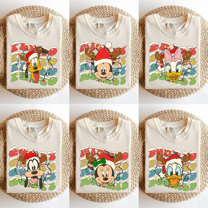 Vintage Mickey And Friends Characters Christmas Custom Shirts, Mickey Minnie Goofy Donald Daisy, Disney Family Christmas Shirts, Disney Tee.jpg