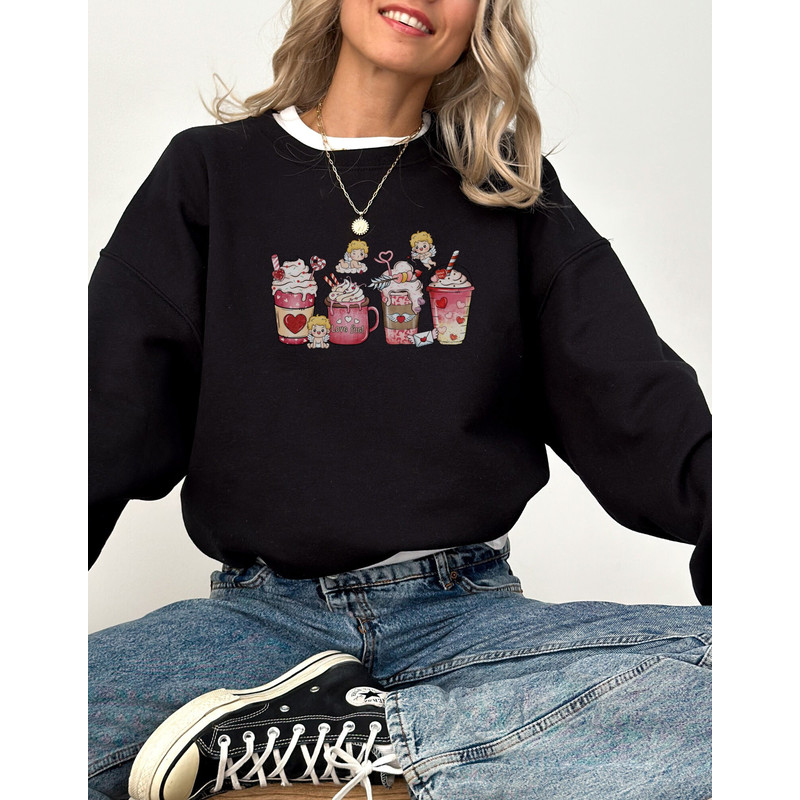 Valentine Sweatshirt Women Girl Valentine Sweatshirt Ice Coffee Crewneck Valentine Graphic Tee Coffee Valentine Sweater Valentine Gift's.jpg
