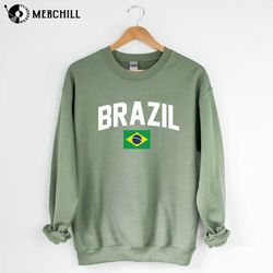 brazil football shirt brasil world cup sweatshirt gift for fans - happy place for music lovers