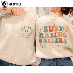busy raising ballers baseball sweatshirt baseball mom shirt - happy place for music lovers