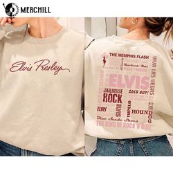 elvis presley sweatshirt the king of rock n roll gift for elvis fans - happy place for music lovers