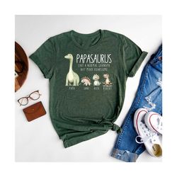 custom papasaurus shirts, custom kids name shirt, dinosaur dad shirt, new dad gift,father's day gift,funny grandpa tshir