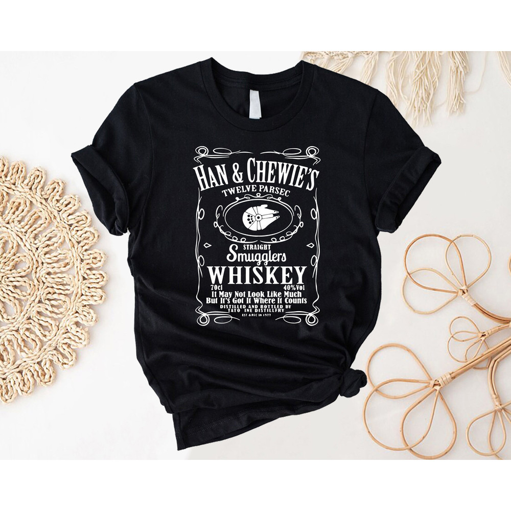 Han and Chewie's Smuggler Whiskey Shirt, Drinking Shirts, Galaxy's Edge shirts.jpg