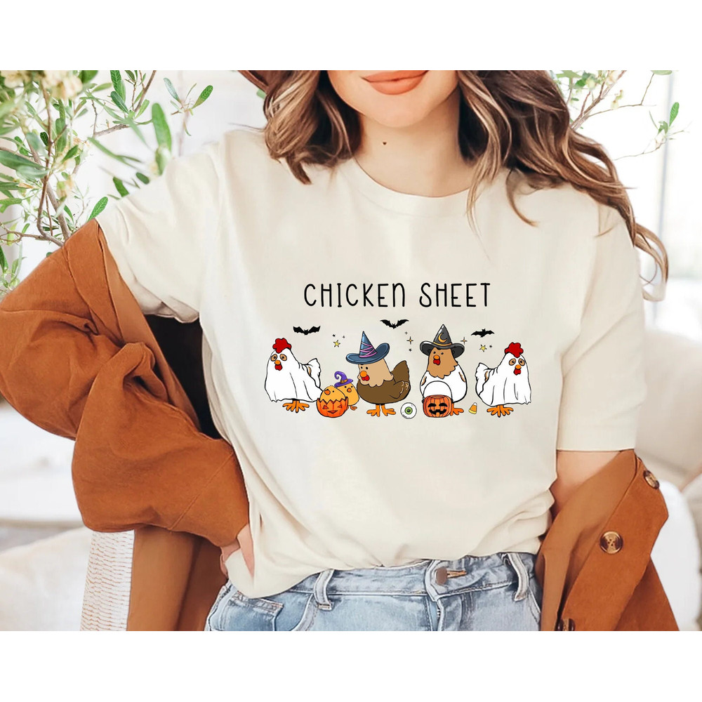 Halloween Chickens Shirt, Chicken Sheet, Ghost Chickens Sweatshirt, Funny Chicken Shirt, Chicken Lover Shirt, Spooky Shirt,Farm Animal Shirt.jpg