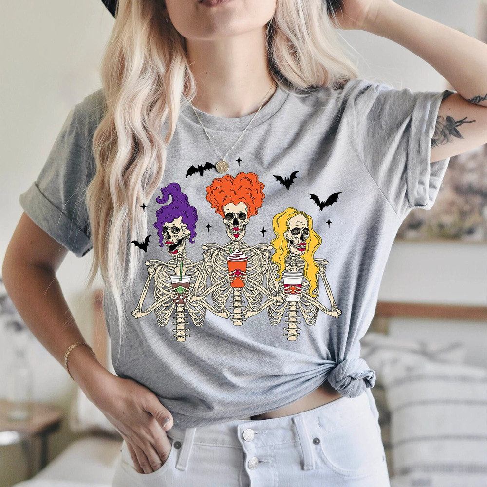 Halloween Skeleton Shirt, It's Just a Bunch Of Hocus Pocus Shirt, Halloween Witch Shirt, Dancing Skeleton,Witch Skeleton Tee,Halloween Party.jpg