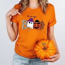 hey boo halloween shirt for women, cute halloween t-shirts for women, cute teacher halloween t-shirts, mom halloween