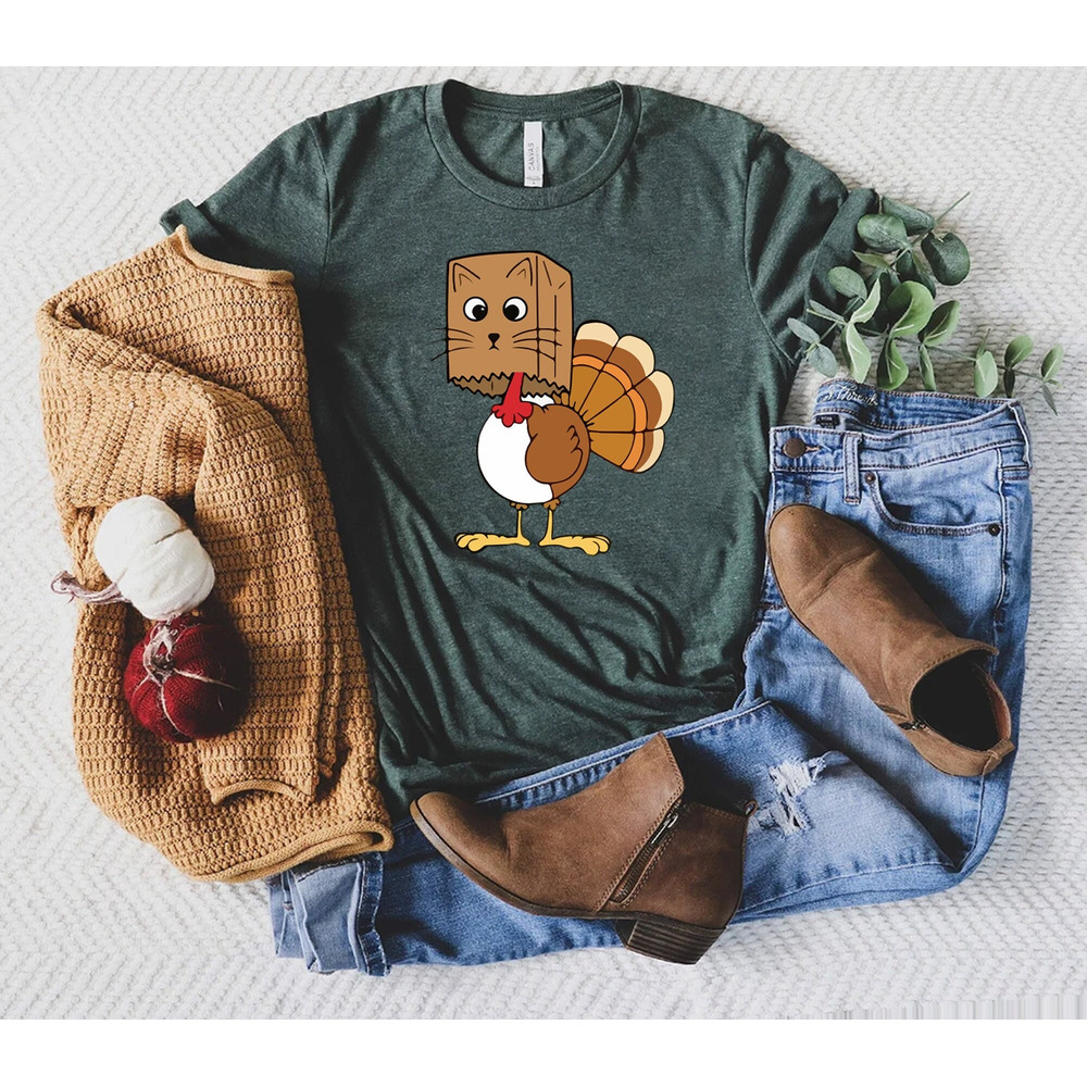 Meow Meow Funny Turkey Thanksgiving Shirt, Thanksgiving Turkey Shirt, Family Thanksgiving Tee, Thanksgiving Shirt, Autumn Shirts, Fall Vibes.jpg