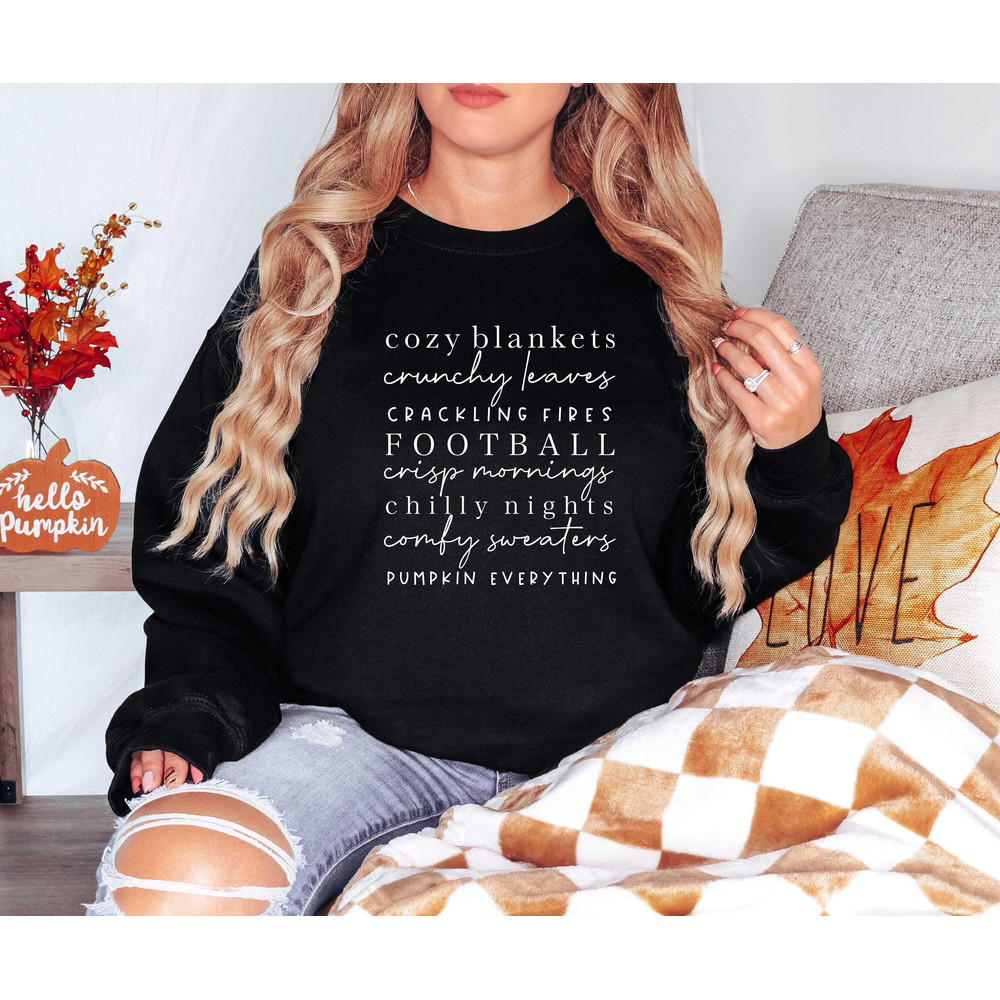 Cozy Sweatshirt, Football Shirt, Fall Tshirt, Women Sweatshirt, Hello Fall Shirt, Cozy Blankets Shirt, Pumpkin Shirt, Autumn Sweatshirt.jpg