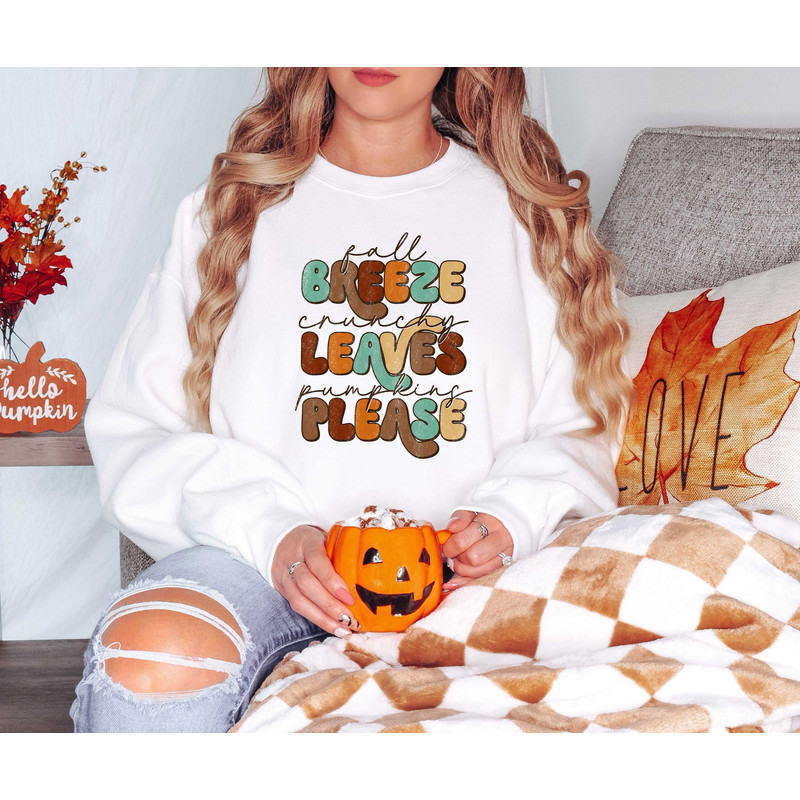 Fall Breeze Crunchy Leaves Pumpkins Please Crewneck Sweatshirt Fall Sweatshirt Thanksgiving Sweatshirt Cozy Distressed Vintage Fall.jpg