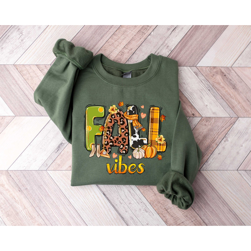 Fall Vibes Shirt, Autumn Fall Shirt, Fall Lover Shirt, Sweater Weather Shirt, Leaf Autumn Shirt, Fall Coffee Shirt, Women Gift.jpg