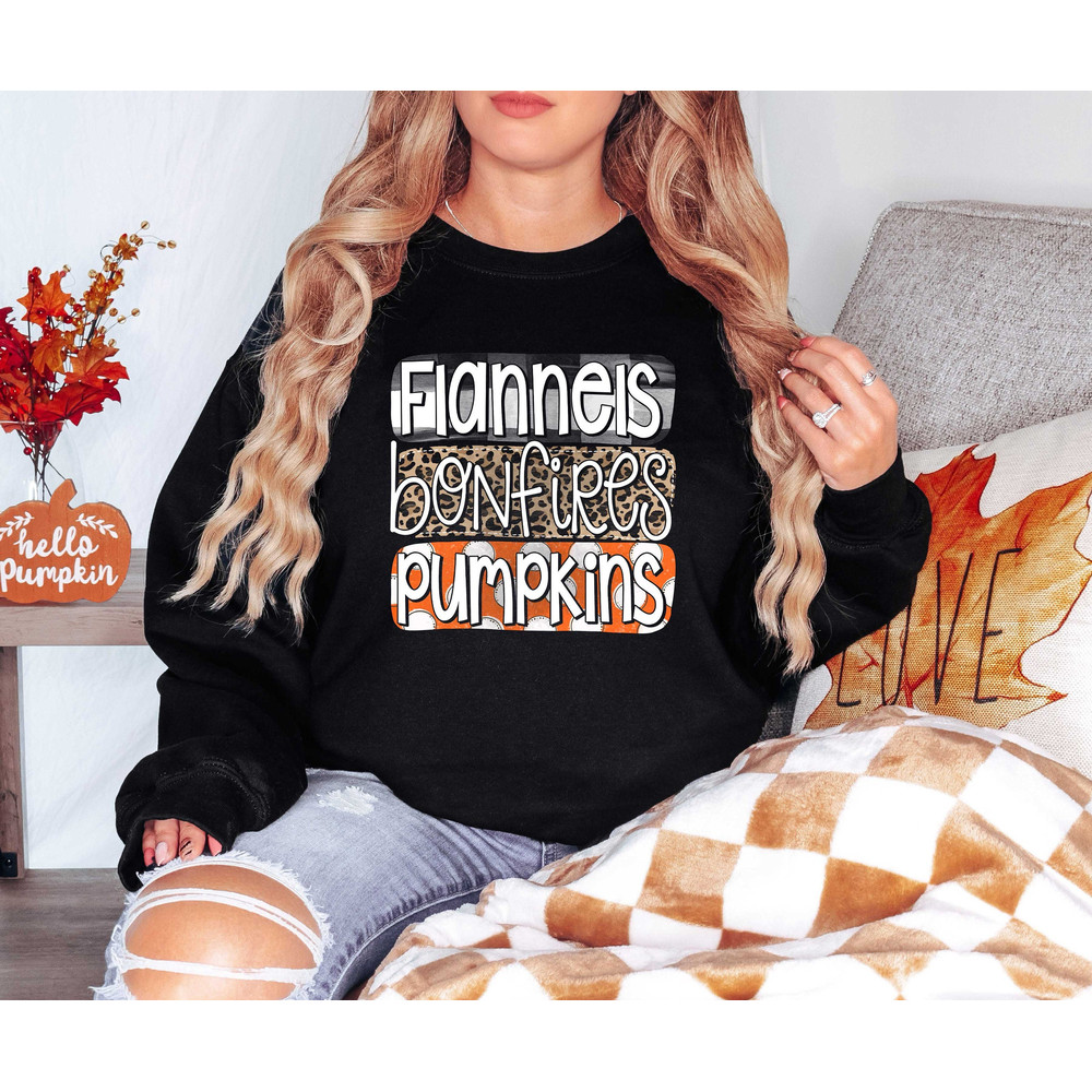 Flannels Pumpkins Hayrides S'mores and Bonfires Sweatshirt, Fall Shirt, Fall Tee, Pumpkin Spice, Cute Fall Shirt, Autumn Shirt, Fall Shirts.jpg