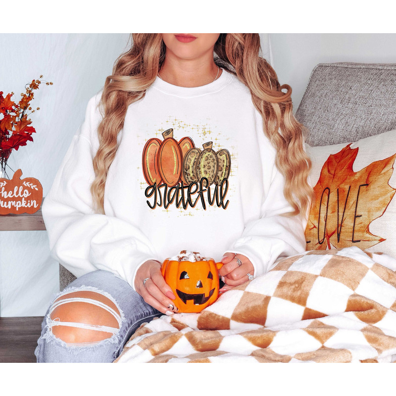 Grateful Pumpkin Shirt, Thanksgiving Pumpkin shirt, Fall shirt, Fall Shirt for Woman, Pumpkin Shirt, Fall Gift, Thanksgiving Gift.jpg