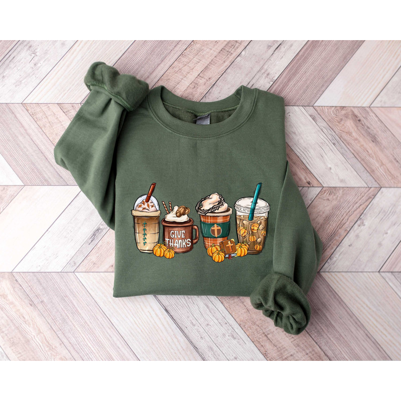 Thanksgiving Coffee Lover Shirt, Coffee Latte Shirt, Women Coffee Lover Shirt, Coffee Sweatshirt, Thanksgiving Coffee, Thanksgiving Dinner.jpg