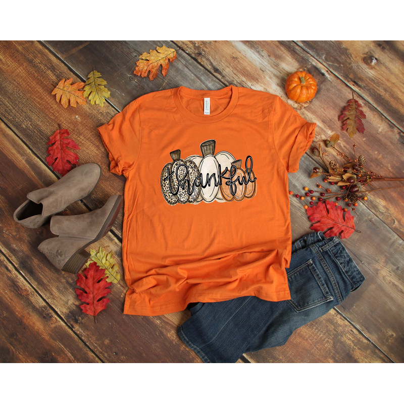 Leopard Pumpkin Print Fall Shirt, Love Fall Y'All Shirt, Hello Pumpkin, Fall Vibes, Peace Love Thanksgiving, Family Thanksgiving Shirt.jpg