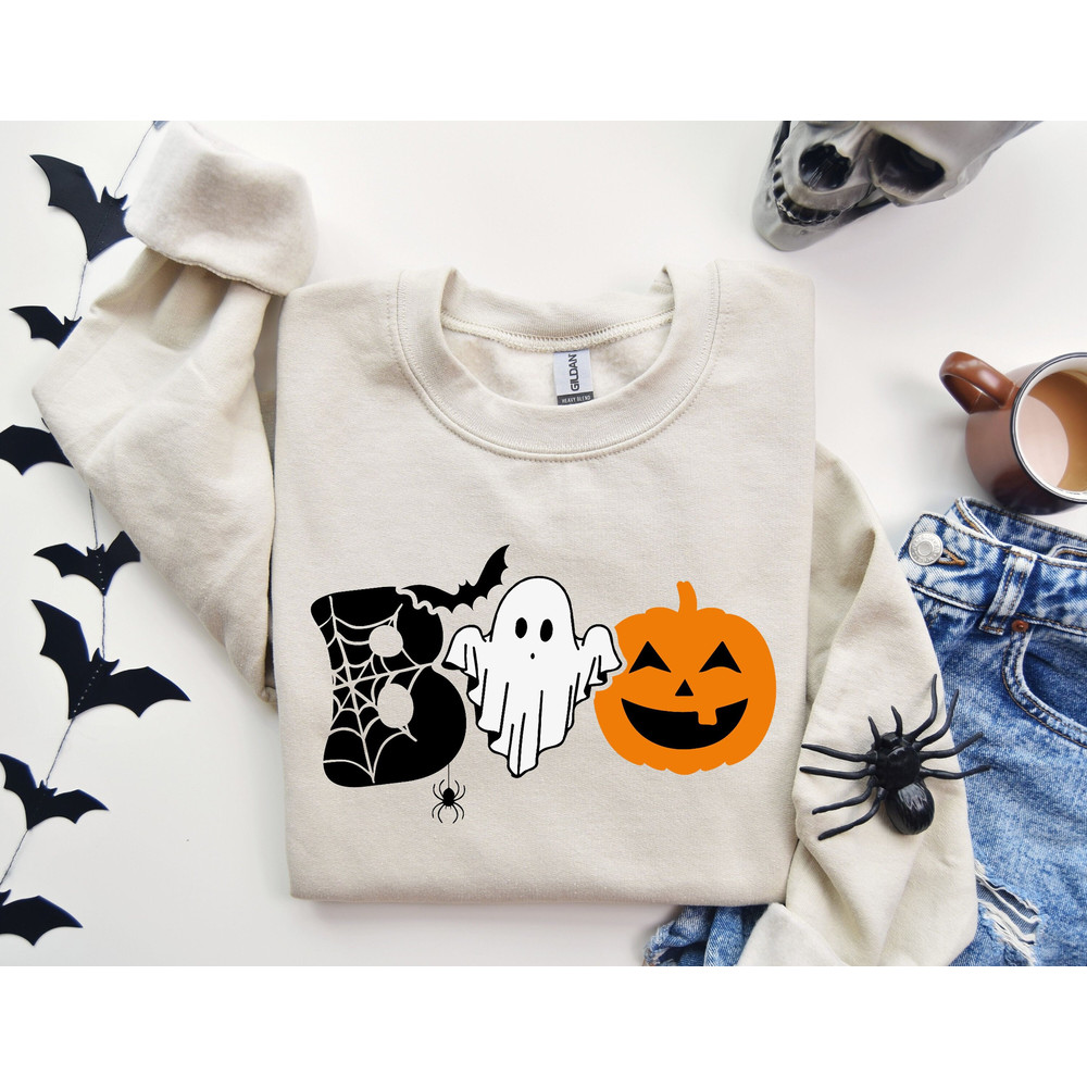 Boo Sweatshirt, Halloween Boo Sweatshirt, Halloween Sweatshirt, Pumpkin Sweater, Halloween Matching Sweatshirt, Boo Pumpkin Sweatshirt.jpg