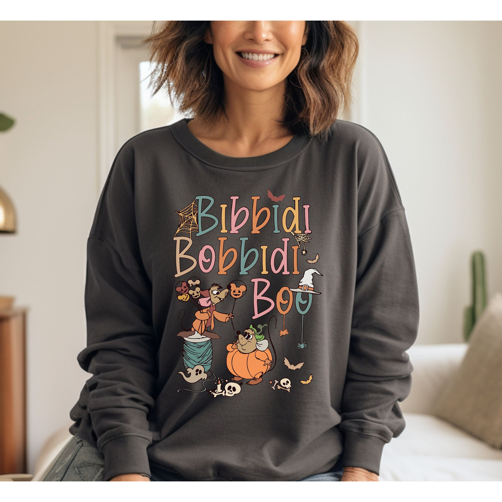 Comfort Colors® Bibbidi Bobbidi Boo Sweatshirt, Halloween Pumpkin Hoodie, Disney Cinderella Hoodie, Jaq And Gus Sweatshirt, Disney Halloween.jpg