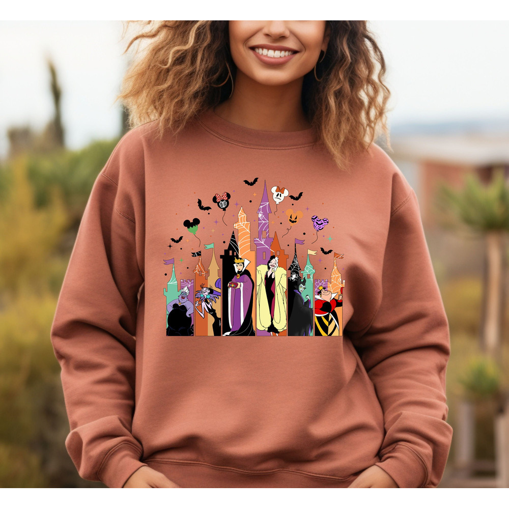 Comfort Colors® Disney Halloween Sweatshirt, Disney Villains Sweatshirt, Villains Princess Castle Sweater, Halloween Castle Sweatshirt.jpg