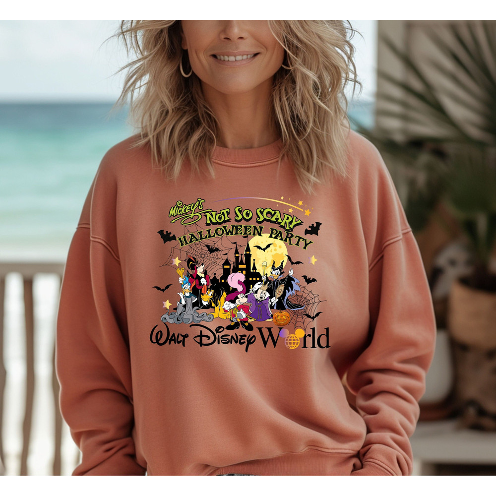 Comfort Colors® Mickey And Friends Halloween Party Sweatshirt, Mickey's Not So Scary Halloween Party Sweatshirt, Disney Halloween Sweatshirt.jpg
