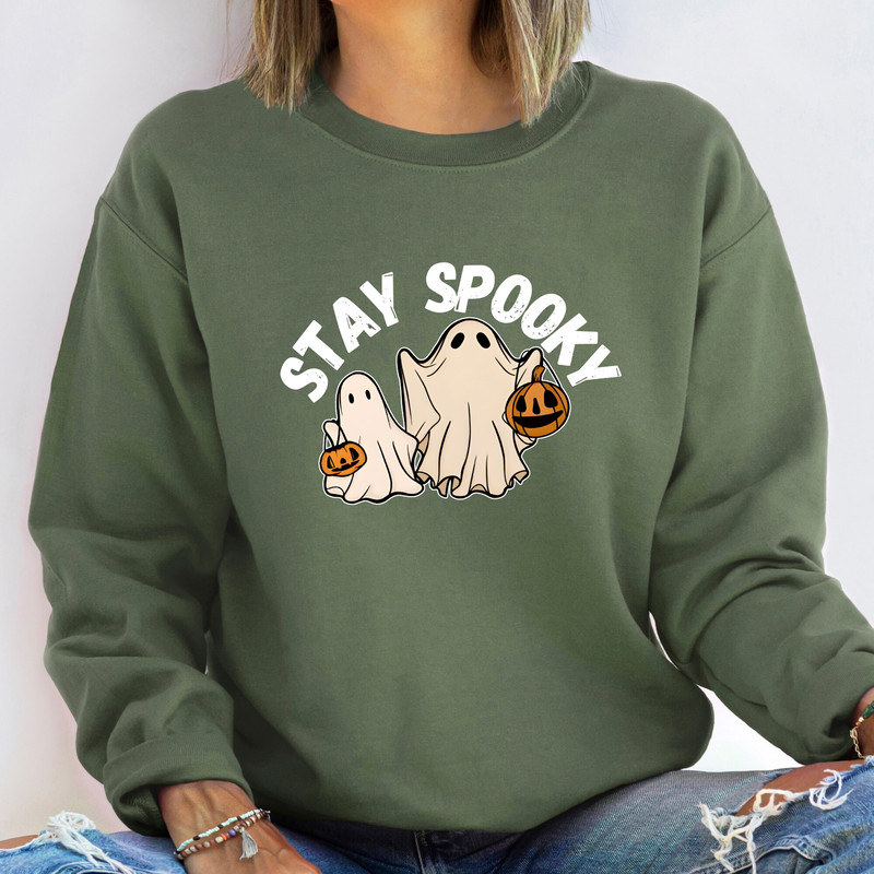 Spooky season Shirt, Stay Spooky Sweat, Halloween Sweatshirt, Ghost Halloween, Retro Stay Spooky Tee, Cute Halloween Hoodie.jpg