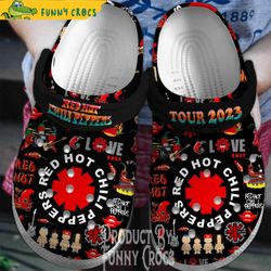 red hot chili peppers tour 2023 music black crocs - discover comfort and style clog shoes with funny crocs