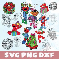 elmo christmas svg,png,dxf, elmo christmas bundle svg,png,dxf,vinyl cut file,png, cricut