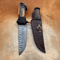 buynow rugged outdoor Bowie hunting knife leather sheath