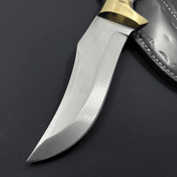 customized deer antler hunting knife | full-tang stainless blade + natural antler handle & leather sheath | outdoor, cam