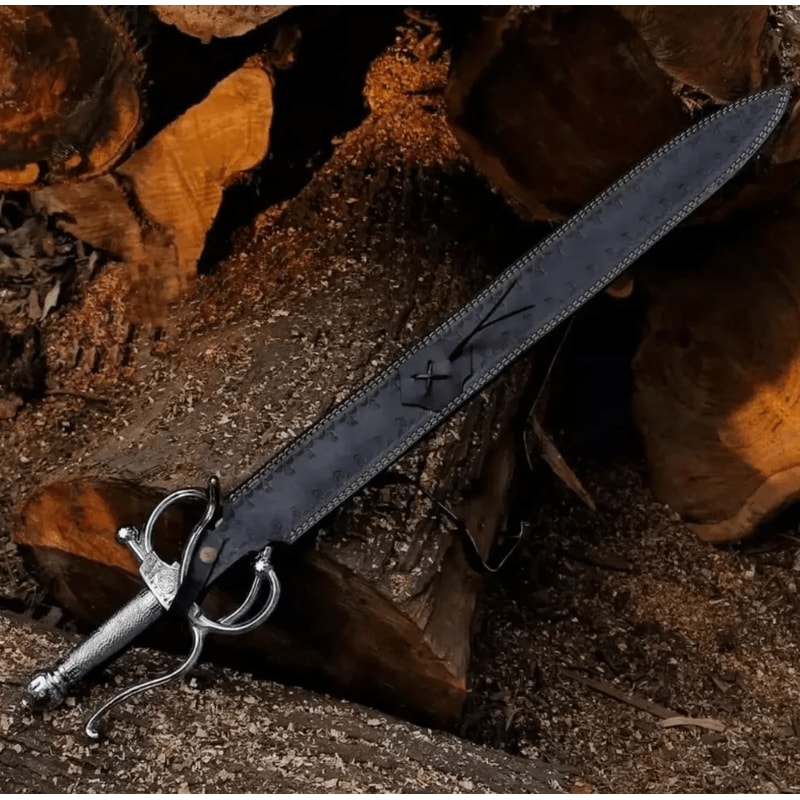 Handmade Viking Sword Twisted Damascus Steel Blade With Solid Grip Handle Wedding Gift Wall Decor 1