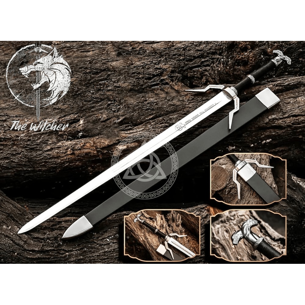 Witcher 3 Master Wolf Sword Geralt Of Rivia Sword Steel Replica Set Decorative Collectible 0